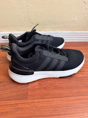 adidas Black Mesh Running Sneakers with White Midsole thumbnail 2