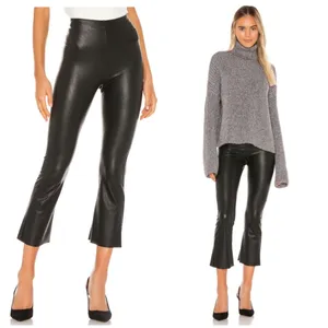 Commando Faux Leather Crop Flare Leggings L thumbnail 2