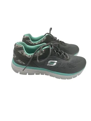 Skechers 9 Womens Athletic Shoes Snake Print Gray & Mint Green thumbnail 13