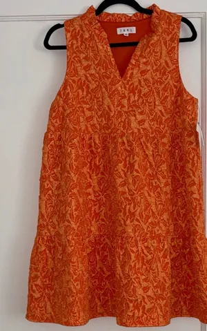 THML Orange Floral Dress M thumbnail 1