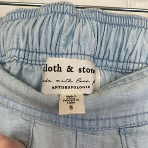 ANTHROPOLOGIE Cloth & Stone Breezy Pants Tencel Pull On Wide Leg Chambray Size S thumbnail 5