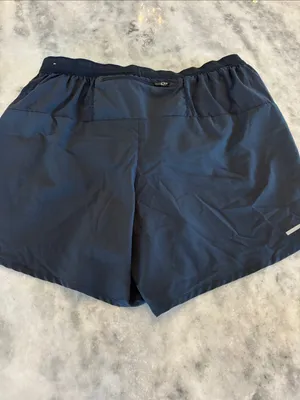 Nike Women's Athletic Shorts in Navy with Silver Swoosh thumbnail 6