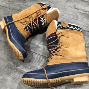 Khombu brown and blue boots thumbnail 4