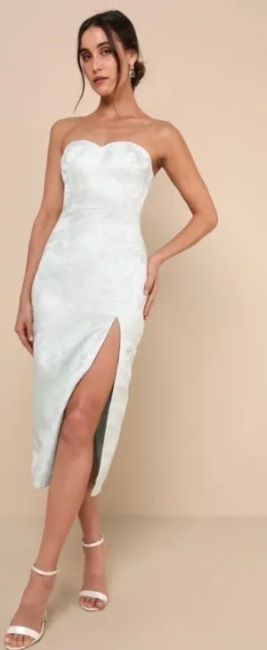 LULU's Prom Wedding Cocktail Sexy Classy Chic Floral Midi Dress NWOT thumbnail 1
