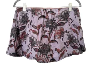 FREE PEOPLE Floral Cropped‎ Sleeveless Linen Top Purple Small thumbnail 1