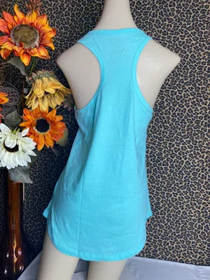 NWOT Aruba Blue QUEEN CONCH RacerBack Tank Top MEDIUM thumbnail 5