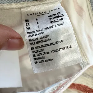American Eagle Women's Multi Color Striped Mom Jean pastel colors size 6 thumbnail 4