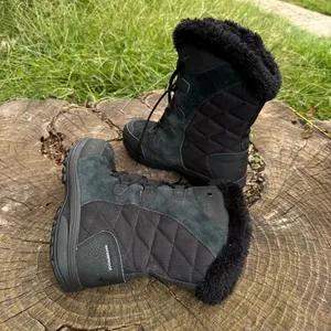 Columbia Ice Maiden II black leather suede waterproof winter boots women's size 8.5 thumbnail 4