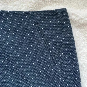 Loft black and blue skirt with white dots, front pockets and‎ zipper, size 12​ thumbnail 2
