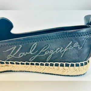 Karl Lagerfeld Paris Women's Michaela Embellished Slip-On Espadrille Flats 7.5 thumbnail 7