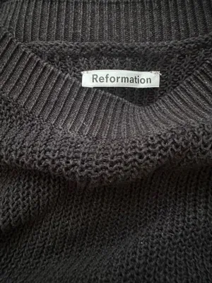 Reformation Black Crewneck Knit Top size small thumbnail 5