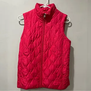 Croft & Barrow Women’s Coral Pink Lightweight Quilted Packable Vest Small Zip‎ thumbnail 3