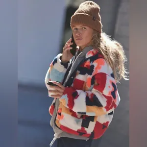 NWOT Free People Movement Hit The Slopes Printed Fleece Jacket thumbnail 3
