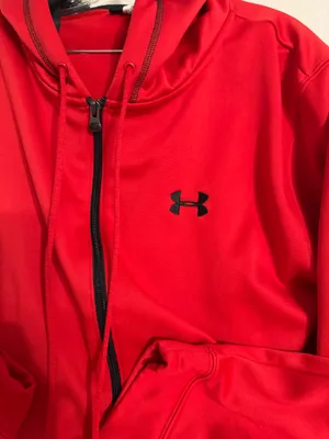 Under Armour Men’s Red Full-Zip Hoodie with Black Logo thumbnail 3