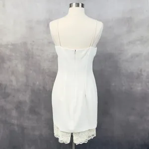 Feminine Lace Trim Slip Dress Size 5/6 Mini Sequin Bridal Romantic Cocktail‎ thumbnail 2