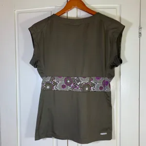 The North Face Womens Olive Green Floral Empire Waist V-Neck Sleeveless Top M thumbnail 9