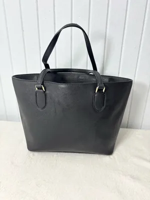 Kate Spade New York Leather Cow Black Saffiano Tote with Gold Plaque‎ thumbnail 6