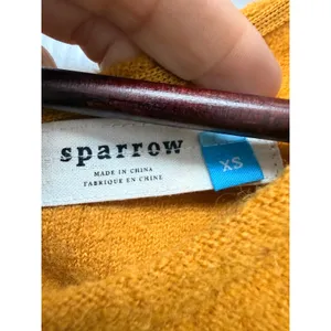Sparrow Anthropologie Mustard Yellow Textured Knit Sleeveless Pocket Dress XS thumbnail 4