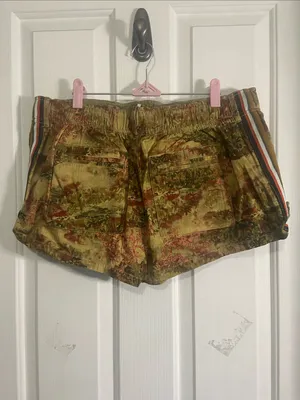 Free People Olive Green Floral Cargo Shorts thumbnail 4