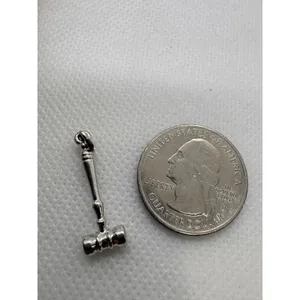 Vintage Silver Tone Gavel‎ Charm Magnetic Legal Judge Attorney Lawyer Jewelry thumbnail 4
