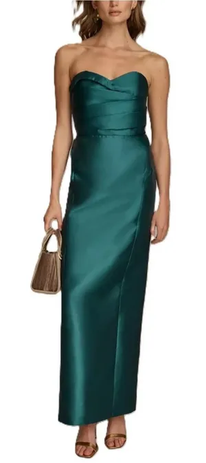 NWT Donna Karan Green Strapless Sweetheart Gown Size 4 thumbnail 1