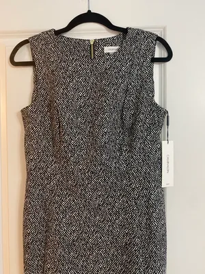 Calvin Klein NWT Black And White Knee Length Dress thumbnail 3