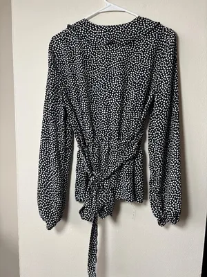Max Studio Polka Dot Long Sleeve Blouse thumbnail 2