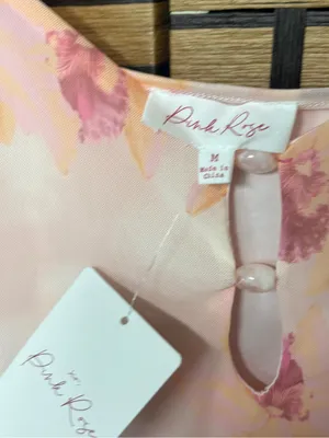 Pink rose pink floral mesh cami size medium thumbnail 3