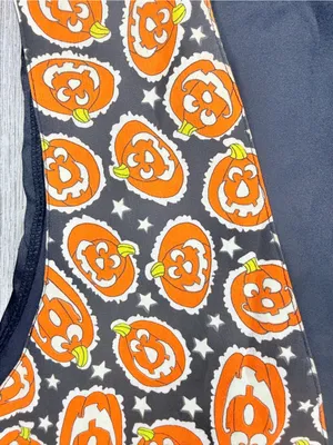 Vintage handmade 90s button front pumpkin print vest Halloween costume / fall md thumbnail 2