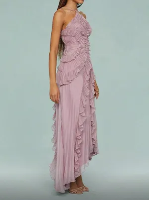 Dusty Pink Ruffle Dress thumbnail 3