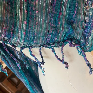 Shimmery Metallic Blue and Purple Scarf thumbnail 10