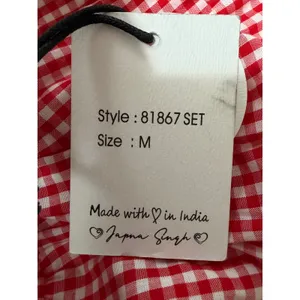 Japna Red White Gingham Tiered Mini Skirt Elastic Waist 81867 SET Size M thumbnail 4