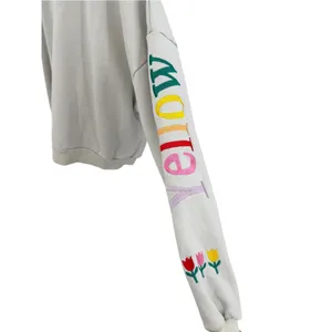 Yellow The Label Busy Watering My Own Grass Embroidered Sweatshirt Cream Large thumbnail 5