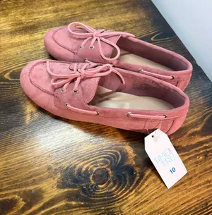 Time And Tru Pink Suede Loafers Size 10 thumbnail 1