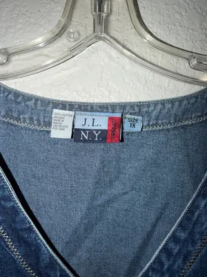 Vintage Jean dress embroidered Aztec designs geometric Denim Jumper cottagecore thumbnail 4