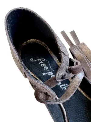 Free People Leather Atlas Metallic Ankle Wrap Ballet Flats Size 6.5 thumbnail 3