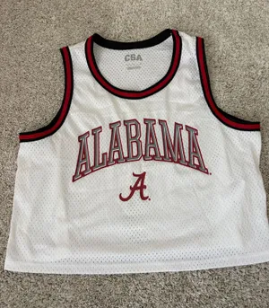 White and Crimson Alabama Women's Mesh Jersey Tank thumbnail 1