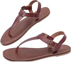 Brown T Strap Sandals! Brown Size 7 thumbnail 1