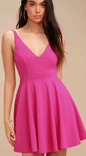 Lulu’s Darling Delight Raspberry Pink Skater Dress thumbnail 1