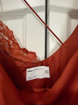 ASOS Cowl Neck Maxi Dress with Lace-Detail - Rust (Size 10) thumbnail 5