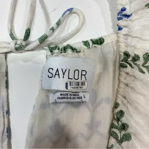 Saylor Gracey floral v neck puff sleeve Summer Dress Size L thumbnail 6