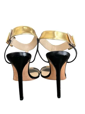 Jimmy Choo Women’s Y2K Vintage Leather Colorblock Pattern T Strap Open Toe Heels thumbnail 7