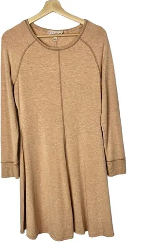 Philosophy Light Tan Crewneck Swing Trapeze Knit Mini Dress M‎ thumbnail 1