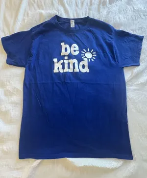 Royal Blue T-shirt "Be Kind" Graphic Sun Positive Affirmation Nature Granola thumbnail 1