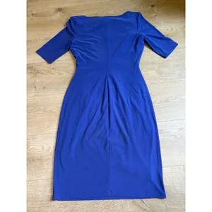 EUC Womens Lauren Ralph Lauren dress blue short‎ sleeve stretch cowl neck 6 thumbnail 2