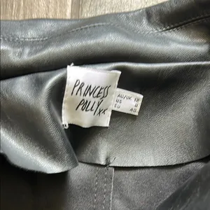 Princess Polly Black Cropped Leather Jacket thumbnail 2