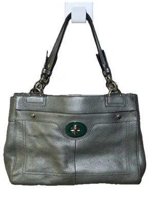 Coach Vintage Penelope Silver Leather Carryall Tote Bag Satchel F16531 thumbnail 1