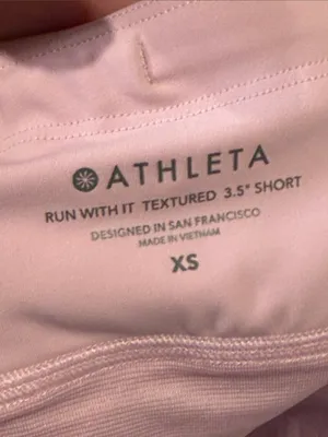 Athleta‎ run with it textured 3.5” Dusty Pink Two-Tone Athletic Shorts XS thumbnail 4