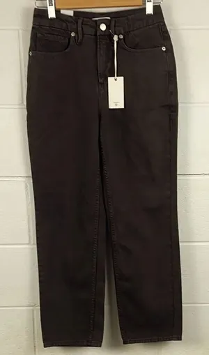 Good American women’s good 90s duster brown denim jean size 26 NWT thumbnail 1