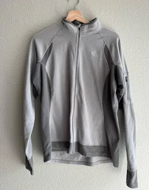 The North Face Grey Fleece Zip Up Jacket thumbnail 1